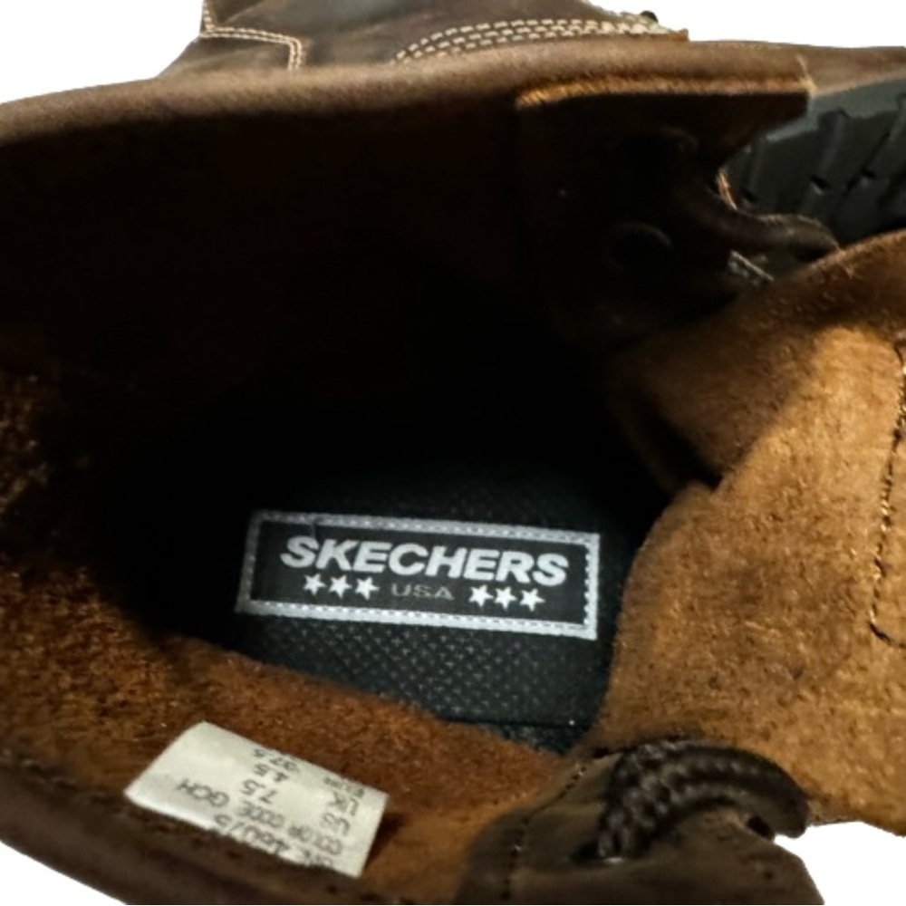 Skechers Womens Laramie Brown lace up Boots Size 7.5 NEW Has some scuff marks - Picture 8 of 16